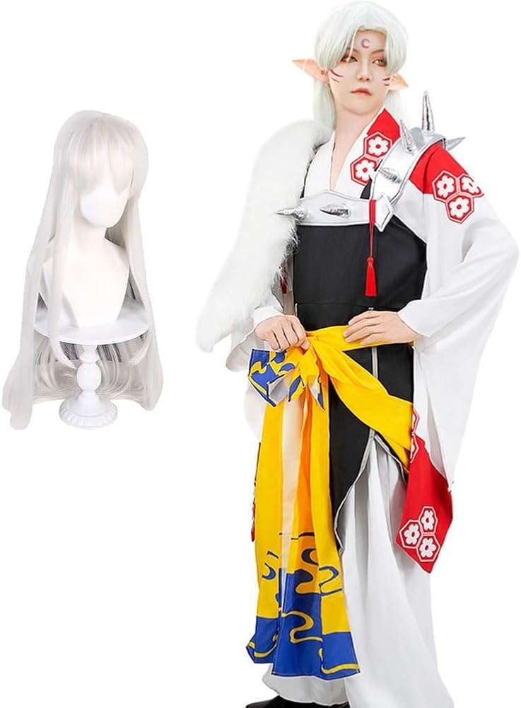 Amazon.co.jp: [Picksoco] ウィッグ付き&下駄 犬夜叉 殺生丸 コスプレ